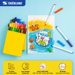 Bút lông màu Fiber Pen Washable Thiên Long 36 màu - Nét mảnh nét to - Colokit SWM-C006 178101