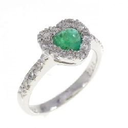Nhẫn Emerald 750WG hình trái tim 0.39CT