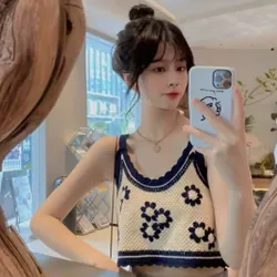 ÁO HAI DÂY ĐI BIỂN HỌA TIẾT HOA - VIỀN ĐEN