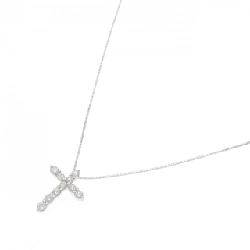 K18WG Dây chuyền kim cương chéo 0.50CT - Hàng hiệu Authentic 864655