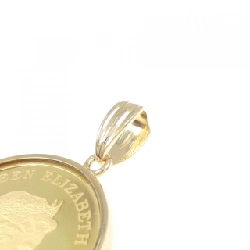 K18YG(枠) Đồng xu Mặt dây chuyền - Hàng hiệu Authentic 865200