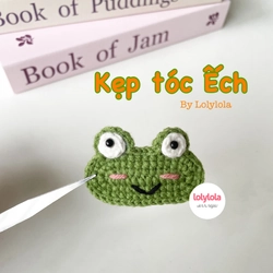 Kẹp tóc len handmade hình ếch xanh cute 276700