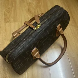 Túi nữ phom trống 30*17*8 da thật & canvas 2hand 1017582