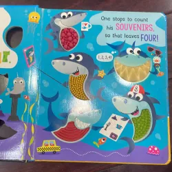 Ngoại văn tiếng anh trẻ em : NEVER TOUCH THE SHARKS - count the 5 snappy sharks  1028018