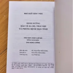 Sách: Dinh dưỡng bảo vệ bà mẹ, thai nhi và phòng bệnh mãn tính - TG: 763556