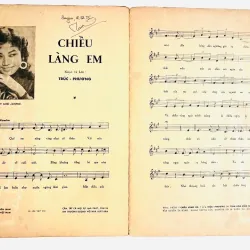 Tờ Nhạc Xưa 1960: CHIỀU LÀNG EM - Trúc Phương (Bút tích Saigon 1975 - Bìa Xanh) 728144