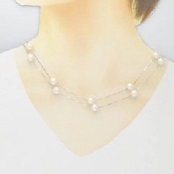 K18WG Ngọc trai Akoya Dây chuyền - Hàng hiệu Chính hãng 856754