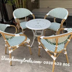 Ghế cafe nhựa giả mây khung nhôm 589056