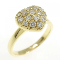 Nhẫn kim cương pavé hình trái tim K18YG 0.30CT - Hàng hiệu chính hãng