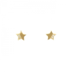 K18YG Bông tai Kim cương 0.02CT - Hàng hiệu Chính hãng