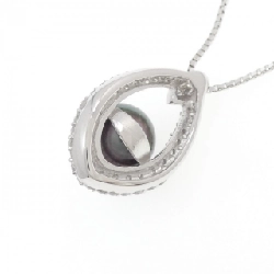 K18WG Ngọc trai đen dây chuyền 9.9mm - Hàng hiệu Chính hãng 856401