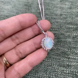 Dây bạc 925 mặt đá Opan