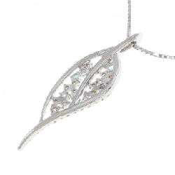 K18WG Lá Bạch Kim Tourmaline Dây Chuyền 0.14CT - Hàng hiệu Chính hãng 862472