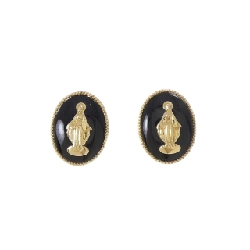 K18YG Onyx Bông tai - Hàng hiệu Chính hãng