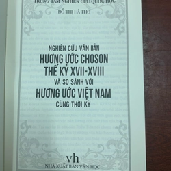 Hương ước Choson (TK XVII - XVIII) so sánh với Hương ước Việt Nam cùng thời kỳ 300719