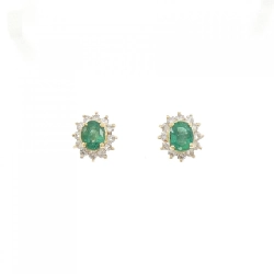 K18YG Bông tai Ngọc lục bảo 0.72CT - Hàng hiệu Chính hãng