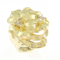 Nhẫn kim cương hoa K18YG 0.19CT