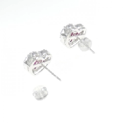 K18WG Bông tai hình trái tim Ruby 1.20CT - Hàng hiệu Chính hãng 870121