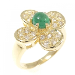 Nhẫn Emerald K18YG Hoa 0.61CT - Hàng hiệu Chính hãng