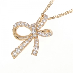 K18PG Dây chuyền kim cương hình ruy băng 0.43CT - Hàng hiệu Chính hãng 864411