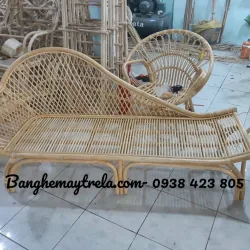 Băng ghế mây tre đan