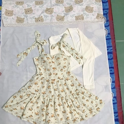 Sét đầm hoa kèm khoác 499877