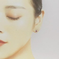 K18YG Bông tai Ruby - Hàng hiệu Chính hãng 869029