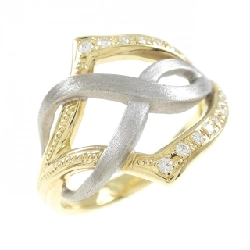 Nhẫn kim cương K18YG/K18WG 0.11CT - Hàng hiệu Authentic