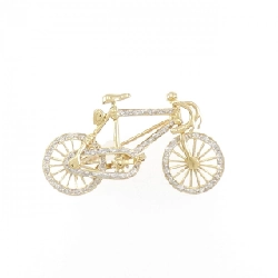 K18YG/K18WG Bánh xe kim cương Brooch 0.29CT - Hàng hiệu Chính hãng