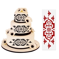 Khuôn rắc bột Stencil trang trí bánh, viền rau câu, fondant hoa văn Châu Âu - Mã số 1208 338655