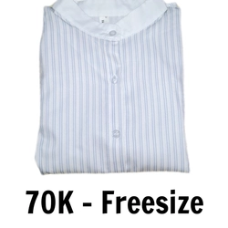 SƠ MI XANH SỌC TRẮNG DÀI TAY FREESIZE