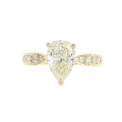 Nhẫn kim cương K18YG 1.061CT M VS2 hình giọt nước - Hàng hiệu Chính hãng 873765