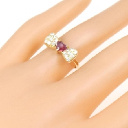 Nhẫn Ruby hình trái tim và ruy băng K18YG 0.53CT - Hàng hiệu Authentic 859350