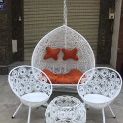 Xích đu kèm bàn ghế ban công mây nhựa 1008059