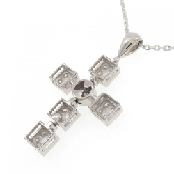 K18WG Dây chuyền kim cương chéo 0.34CT - Hàng hiệu Authentic 860140