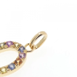 K18YG Chữ cái O Mặt dây chuyền Sapphire 0.24CT - Hàng hiệu Chính hãng 863089