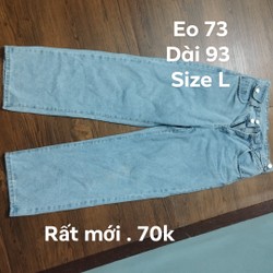 Quần jeans xanh size L 70k