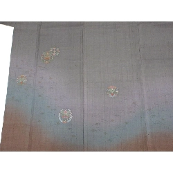 Áo dài thăm viếng đơn lớp, vải Tsumugi Aoyuki, thêu họa tiết, kích thước 3L - Hàng hiệu Authentic 875287