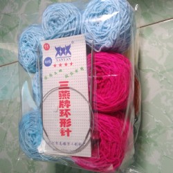 Pass 650gr len milk nhiều màu + tặng kèm 1 kim đan vòng 3.0mm 12151
