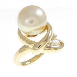 Nhẫn ngọc trai trắng K18YG - Hàng hiệu Authentic