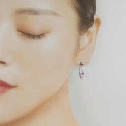 K18WG Bông tai Ruby 0.468CT - Hàng hiệu Chính hãng 866076