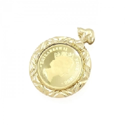 K18YG(枠) Đồng xu Mặt dây chuyền - Hàng hiệu Authentic