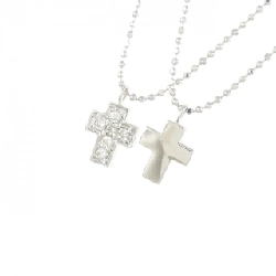 K18WG Dây chuyền kim cương chéo 0.08CT - Hàng hiệu Chính hãng 861377