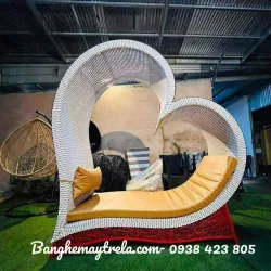 Ghế trái tim mây tre đan check in 604014