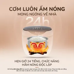 Nồi cơm điện tử UNIE URC612 , nấu cơm giảm đường, lòng nồi inox, dung tích 1,2L 598352