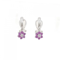 Bông tai hoa sapphire K18WG/K14WG 0.80CT - Hàng hiệu chính hãng