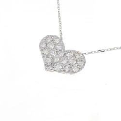 K18WG Dây chuyền kim cương hình trái tim Pavé 0.50CT - Hàng hiệu Chính hãng 862596