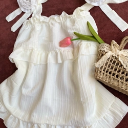 Áo 2 dây nơ buộc free sz  , 99% 