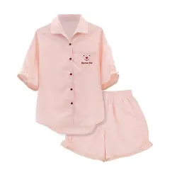 Bộ đồ ngủ, đồ mặc nhà nữ áo có tay quần đùi họa tiết đơn giản dễ thương BO 753065