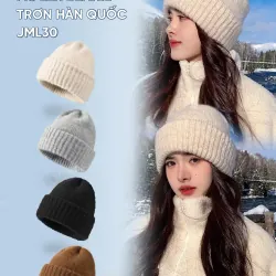 Mũ beanie len trắng dày dặn 763084